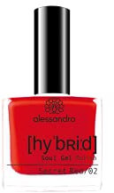 Alessandro Hybrid Lack Secret Red – Feuriger Rotton – In Nur 3 Schritten - Perfekte Nägel Ohne Led -Bis Zu 10 Tagen Halt!