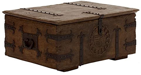 Woodkings® Couchtisch Aladin 92x70cm massiv Holz Sofatisch Wohnzimmer Holztruhe mit Deckel Echtholz rustikal mit Stauraum Landhaus Möbel Truhentisch