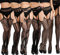 DRESHOW 6 Paia Donna Sexy Moda Elastico Vita Alta Collant Calze a Rete Coscia Alta Calze Collant