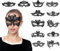 VKI® 12 Stück Konstellation Spitzenmaske, Venezianische Maske Damen Vampire Schmuck Halloween Augenmaske Karnevalsmasken Gesicht, Schwarz