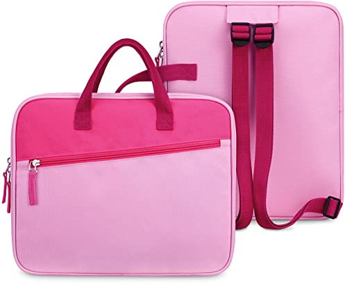 SITHON Tasche für Tiptoi Bücher und Stift, mit verstellbarem Schultergurt, Platz für 10 bis zu 12 Bücher, Rucksack Tasche für TipToi Starterset Buch Puzzle und Zubehör, (Rosa)