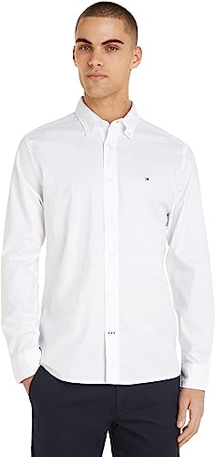 Tommy Hilfiger Men's Core 1985 Flex Oxford Rf Shirt Mw0mw25037 Casual Shirts, White (White), S