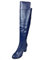 Joliss Donna Tacco A Blocco Moda Sopra Il Ginocchio Boots Donna Zip Punta Rotonda Stivali Alti Tacco Medio Stivali Lungo Blu Numero 36 Eu