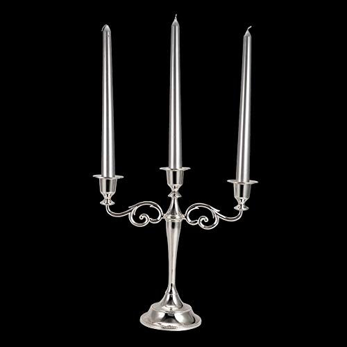 OUKENS 3-Armiger Kandelaber, romantischer Vintage-Kerzenhalter, Antik-Silber-Kandelaber, Kerzenhalter, Kerzenhalter für Kerzenhalter, formelle Veranstaltungen, Hochzeit, Herzstück, Esstischdekoration