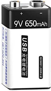 XMING 9V Battery 6F22 Lithium Battery Rechargeable Square Laminated Universal Multimeter Guitar Wireless Microphone Nine Volts (Size : One)