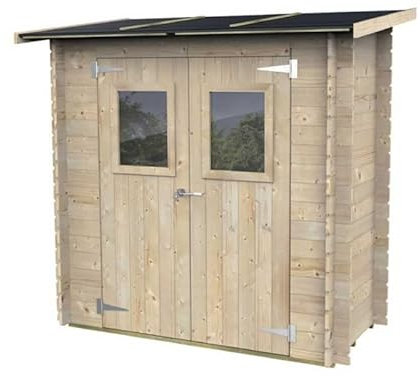 La zappa Casetta in legno con porta finestrata deposito da giardino monofalda Made in Italy (198 x 98 x h 197 cm)