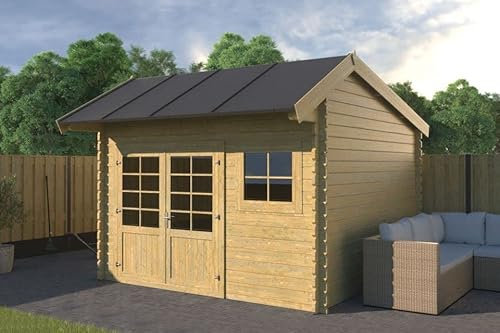 Gartenhaus/Blockhütte 350 x 350 cm Fonteyn 40 mm Hochdruck-Imprägniert Babeth