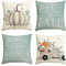 Artoid Mode Eukalyptus Blätter Kürbisse Lastwagen LKW Herbst Kissenbezüge 4er Set, 45x45 cm Zierkissenbezug Cushion Cover Couch Wohnzimmer Deko