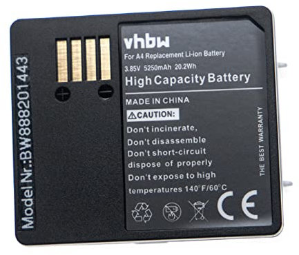vhbw Battery compatible with Arlo Pro 3 Floodlight FB1001-100EUS Spy Cameras, Security Camera (5250mAh, 3.85 V, Li-polymer)