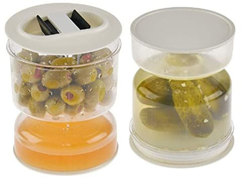 Yosoo Health Gear Glas-Einmachglas mit Sieb, Sanduhr, Einmachglas und Oliven-Sanduhrglas, Einmachglas, Safttrennglas für Gurken-Oliven-Essiggurken