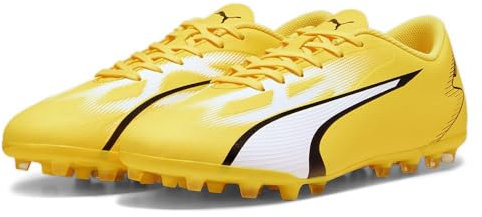 PUMA Ultra Play MG, Zapatillas Deportivas Unisex Adulto, Yellow Blaze White Black, 43 EU
