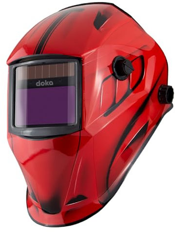 DOKA Cagoule Soudure Casque Soudure Automatique Casque Soudure DIN 3/4-8/9-13 93x43mm Real Color MMA MIG MAG TIG Masque Soudure Masque Soudure Automatique PRO7RC Redline