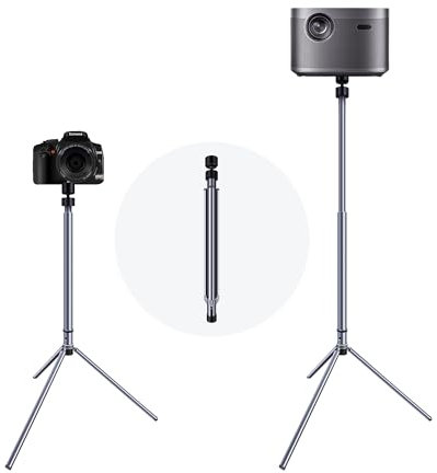 Tonalee Projector Stand Tripod, Floor Stand Adjustable Height 26.3 to 36.2, 360° Rotatable, Portable Folding Mount for Projector, Camera, Webcam Grey