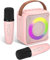 Ankuka Karaoke-Spielzeug für Kinder & Erwachsene mit 2 Mikrofonen, tragbare Karaoke-Maschine mit LED-Licht und Sprachveränderungseffekten, Geschenke für Alter 3-18 Kinder, Jungen, Mädchen (ROAS)