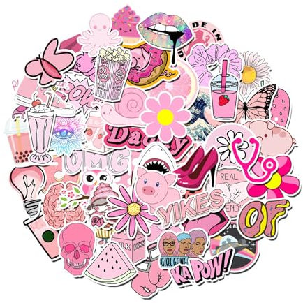 Rumyve Vinyl Waterproof Stickers, 100 pcs Stylish Cartoon Cute VSCO Stickers, Personalized Aesthetic Graffiti Decal Water Bottle Notebook Phone for Party Lovers