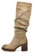 IF Fashion Scarpe da Donna Stivali Camperos Polpaccio Stropicciati Con Tacco Medio Grosso Platform Camoscio GL21 khaki N.38