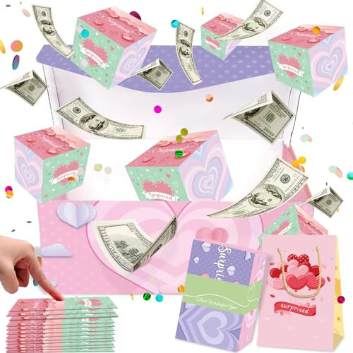 Überraschungsbox-Geschenkbox, Faltbare Bounce-Überraschungs-Geschenkbox, Surprise Gift Box, 12 Boxs Explodierende Konfetti Geschenkbox DIY für Anniversaries, Pop-up-Geschenkbox