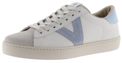victoria Basket Unisex Berlín Piel & Piezas En Contraste & Puntera Serraje 1126142 para Adulto Celeste 36