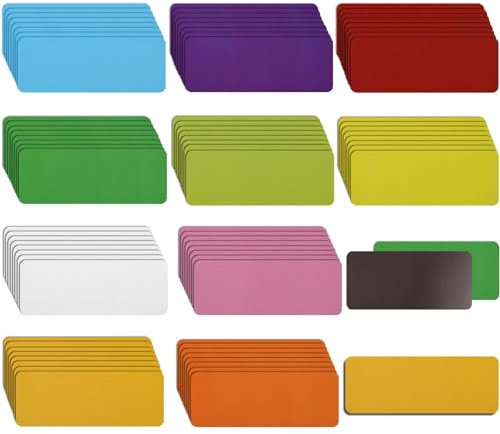Zocipro 80 Stück Magnetstreifen Beschreibbar, 80x30 mm Magnetschilder zum Beschriften Magnete Whiteboard Magnetische Etiketten Wiederverwendbar für Whiteboard Kühlschrank Metallschrank (10 Farben)