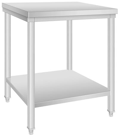METRO Professional Arbeitstisch GWTS4077, Edelstahl, 70 x 70 x 85 cm, Silber