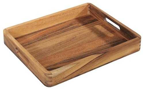 Zassenhaus Serviertablett Akazienholz | Tablett mit Griffen | Frühstückstablett | Holztablett Deko | Tablet für Geschirr | nachhaltig angebautes Hartholz | 44 x 36 x 6 cm, Akazie
