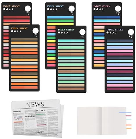 Die Tabs -Seitenmarkierungen der Index -Registerkarte Sticky Index Tabs 6Packs Highlighter Strips 1800pcs Transparent Sticky Notes Registerkarte für Anmerkungen zum Anmerkungsbüchern Scrapbook Plan