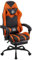 play haha. Gaming Stuhl Bürostuhl Drehstuhl Computerstuhl Arbeitsstuhl Schreibtischstuhl Ergonomischer Stuhl Rennstuhl Lederstuhl PC Gaming Stuhl (orange,mit Fußstütze)