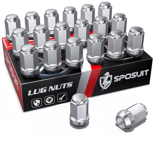 Sposuit Dadi M12x1,5 - Ricambio per bussola Jeep 2006-2017, Jeep Patriot 2007-2017 - Dadi cromati a estremità chiusa (20 pezzi)