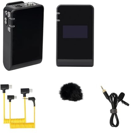 Wireless Microphone System For Vlog Video DSLR Smartphone Interview Recording(Black)