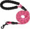 Heavy Duty Rope Dog Lead 5FT - Durable Anti-Slip Leash with Soft Padded Handle, Reflective Nylon Training Lead for Walking, Running, and Obedience – for Small, Medium & Large Dogs (Pink, Medium)