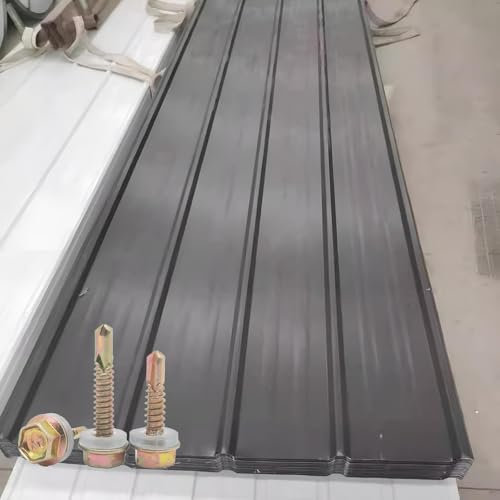 Roof Sheet For Tool Shed, Trapezoidal Sheet Iron Material Width 90 Cm, Thickness 0.3 Mm Galvanized Profile Sheet Roof Sheet Corrugated Anthracite(120x90cm,5pcs)