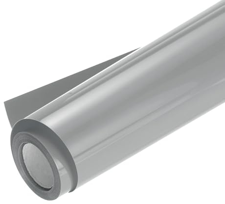 sourcing map Heat Transfer Vinyl Roll 12 x 8ft Silvery | HTV Transfer Vinyl Iron On Vinyl,for T-Shirts,DIY Heat Vinyl Design,Easy to Cut & Weed