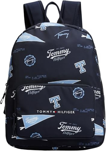Tommy Hilfiger Kinder Unisex Rucksack Essential mit Logo-Print, Blau (Space Blue All Over Print), Einheitsgröße
