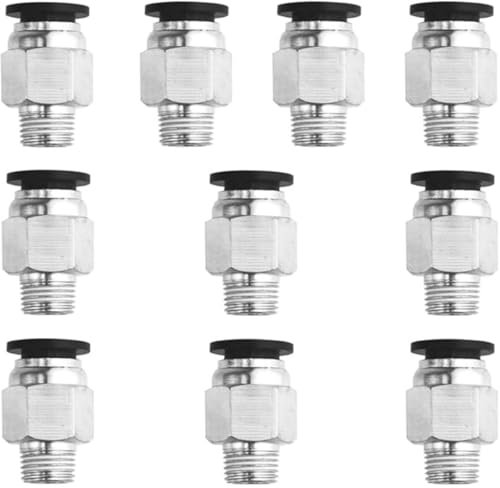 XUZOPIM Pack Of 10 Pc4-M10 Plug Pc4-M10 Pneumatic Connector Ptfe Tube Quick Push Fitting For Extruder 3D Printers