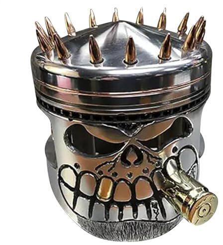 LearnLyrics Kolbenschädel-Gesichtsskulptur – Kunstharz-Kunstfigur, handgefertigte Kolben-Mann-Kopf-Statue | Langlebige Ornamente für Autoliebhaber, Büro, Zuhause, Tisch, Stoßstangendekoration