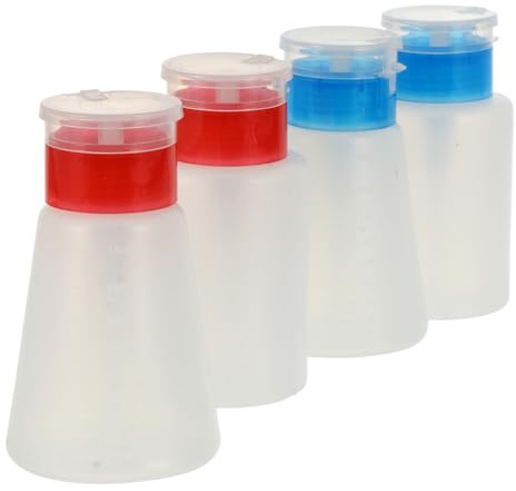 NOLITOY 4stücke Leere Pumpflaschen Zum Nachfüllen Für Nagellackentferner Lotion Toner Oder Andere Kosmetische Flüssigkeiten Mit Skalenanzeige Für Auto Salon Hause