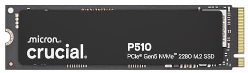 Crucial P510 2TB SSD NVMe M.2 PCIe 5.0 x4 Gen5, Read/Write Speeds up to 10,000/8,700 MB/s, Laptop & Desktop (PC) Compatible, Solid State Drive - CT2000P510SSD8-01