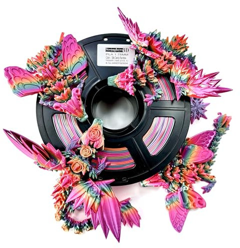 Stronghero3D PLA 3D-Druckerfilament, Regenbogen, mehrfarbig, 1,75 mm, Nettogewicht 1 kg
