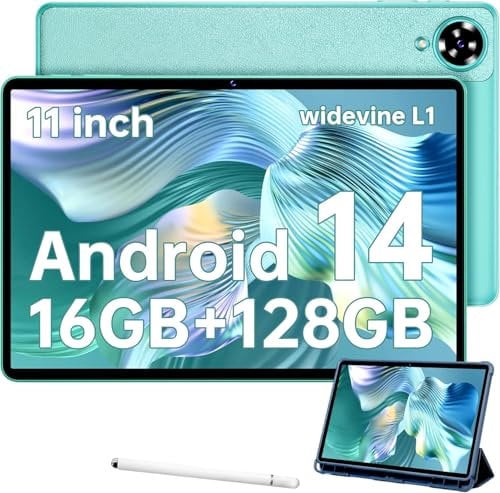 OUKITEL OT11 Android 14 Tablet, 11 Inch, 16GB+128GB/1TB TF, 8-Core Gaming, 4G LTE/5G WIFI Tablet with 8000mAh Battery | Widevine L1 | Stylus Pen | 13+5MP Camera | Face Unlock | GPS | OTG