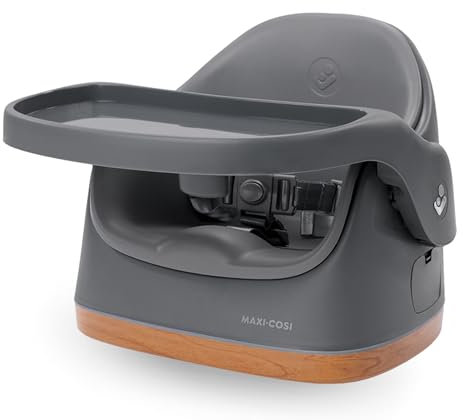 Maxi-Cosi Jay 2 en 1, Rehausseur Chaise Enfant, 6 mois - 3 ans, 9-15 kg, Rehausseur Chaise Bébé Portable, Tablette Réglable, Facile à Nettoyer, Design Compact, Spacieux, Elegance Graphite