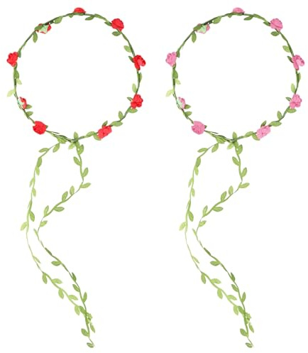 2 Pièces Bandeaux Fleur Couronne Guirlande, Couronne de Fleurs pour Cheveux, Broche Cheveux Mariage, Serre Tete Femme Mariage, Artificiel Serre Tête pour Célébrations, Fêtes, Plages, Anniversaires