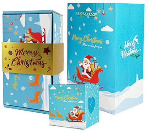 Explodierende Weihnachtsbox – 12-teilige Faltboxen für Bargeld, festliche Hülle, Partygeschenke für Feiertage, Veranstaltungen, Partys, Versammlungen, Freunde, Kinder, Erwachsene, Familie