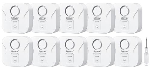 Geevon Wassermelder, 100dB Wasserwarner Wassersensor Wasseralarm Melder | Batteriebetrieben, für Keller Badezimmer, Waschküche (Lieferung mit Batterie)