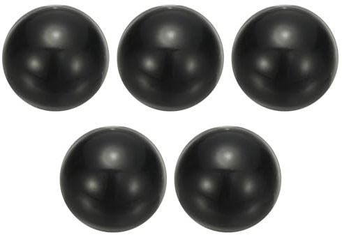 sourcing map 5 Pcs Gemstone Sphere Balls, 20mm Mini Natural Quartz Sphere Polished Hand Carved Crystal Ball for Garden Kitchen Living Room Bathroom, Black