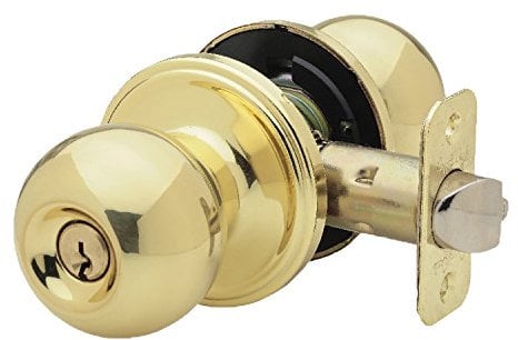 Copper Creek BK2040PB Ball Door Knob, Keyed Entry Function, 1 Pack, in Polished Brass