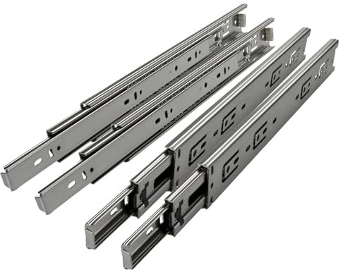 SOTECH 2 paires (4 pièces) Coulisses à sortie totale KV1-45-H45-L250-NF 250 mm (insérées) Glissière de tiroir sur roulement à billes Capacité de charge 45 Kg