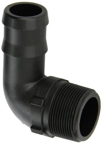 Banjo HB150-90 Polypropylene Hose Fitting, 90 Degree Elbow, 1-1/2 NPT Male x 1-1/2 Barbed,Black