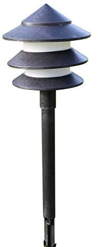 Olive Grove Gartenbeleuchtung - Set bestehend aus 10 Gartenleuchten „Pagode“. Inklusive Transformator