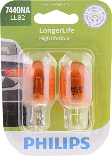 Philips 7440NA LongerLife Miniature Bulb, 2 Count (Pack of 1)