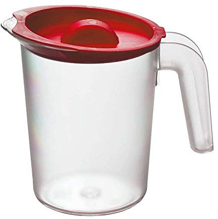Roltex Small 500ml Clear Opaque Plastic Jug with Red Lid